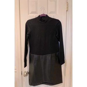 Long sleeve mixed media dress